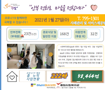 1월 27일 코로나19 극복! 안부전화로 마음을 전합니다. 이미지