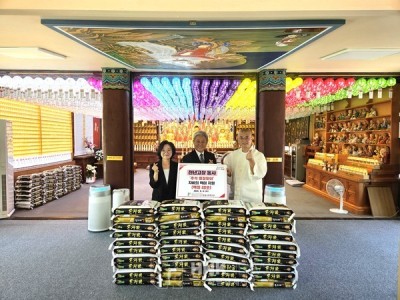 천년고찰 동사, 하남시미사강변종합사회복지관에 천일기도 감사 기념 백미 전달 이미지