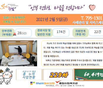 2월 5일 코로나19 극복! 안부전화로 마음을 전합니다. 이미지